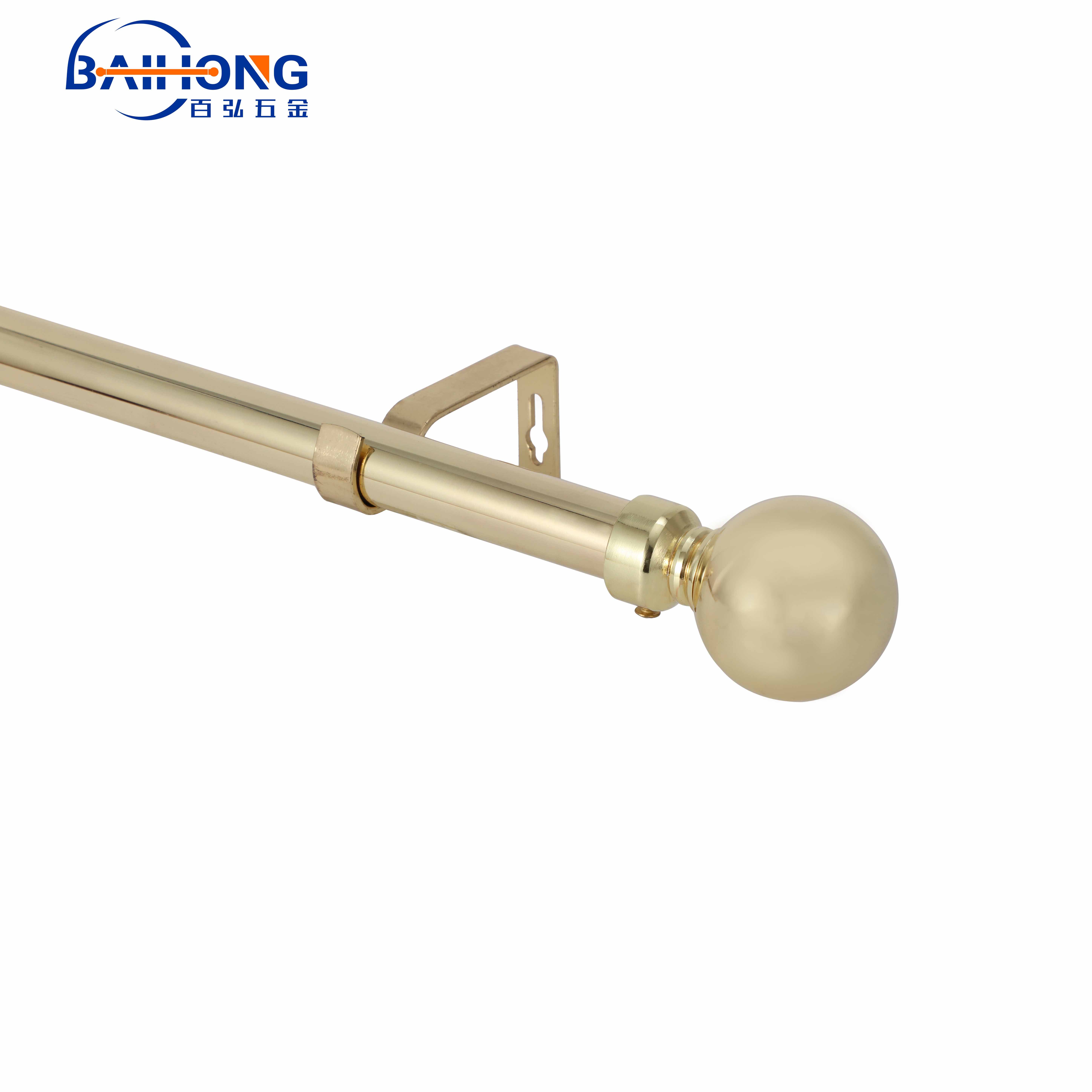 Round ball finial iron curtain rod set Baihong Hardware